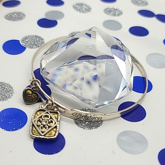 Brighton "Art & Soul Collection: Live Well, Laugh Often" Hammered Silver Bangle! - Picture 7 of 9